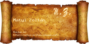 Matyi Zoltán névjegykártya
